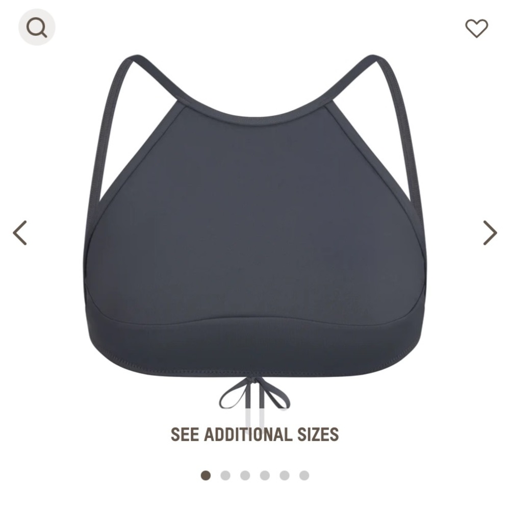 NWT Skims Signature Swim High Neck Top in Gunmetal